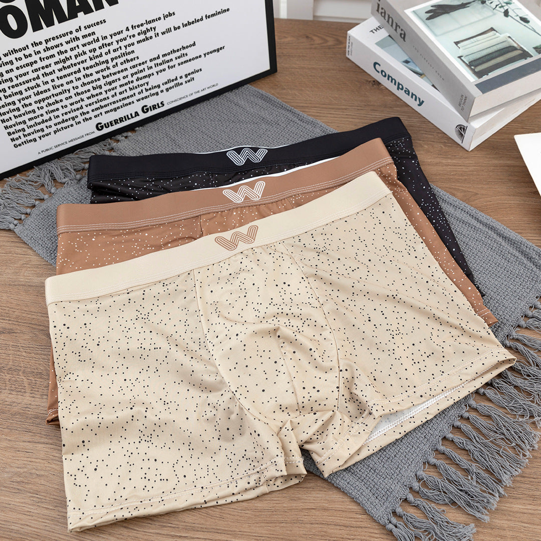 Ice silk personalized men's underwear boys boxers sports underpants men's boxer shorts