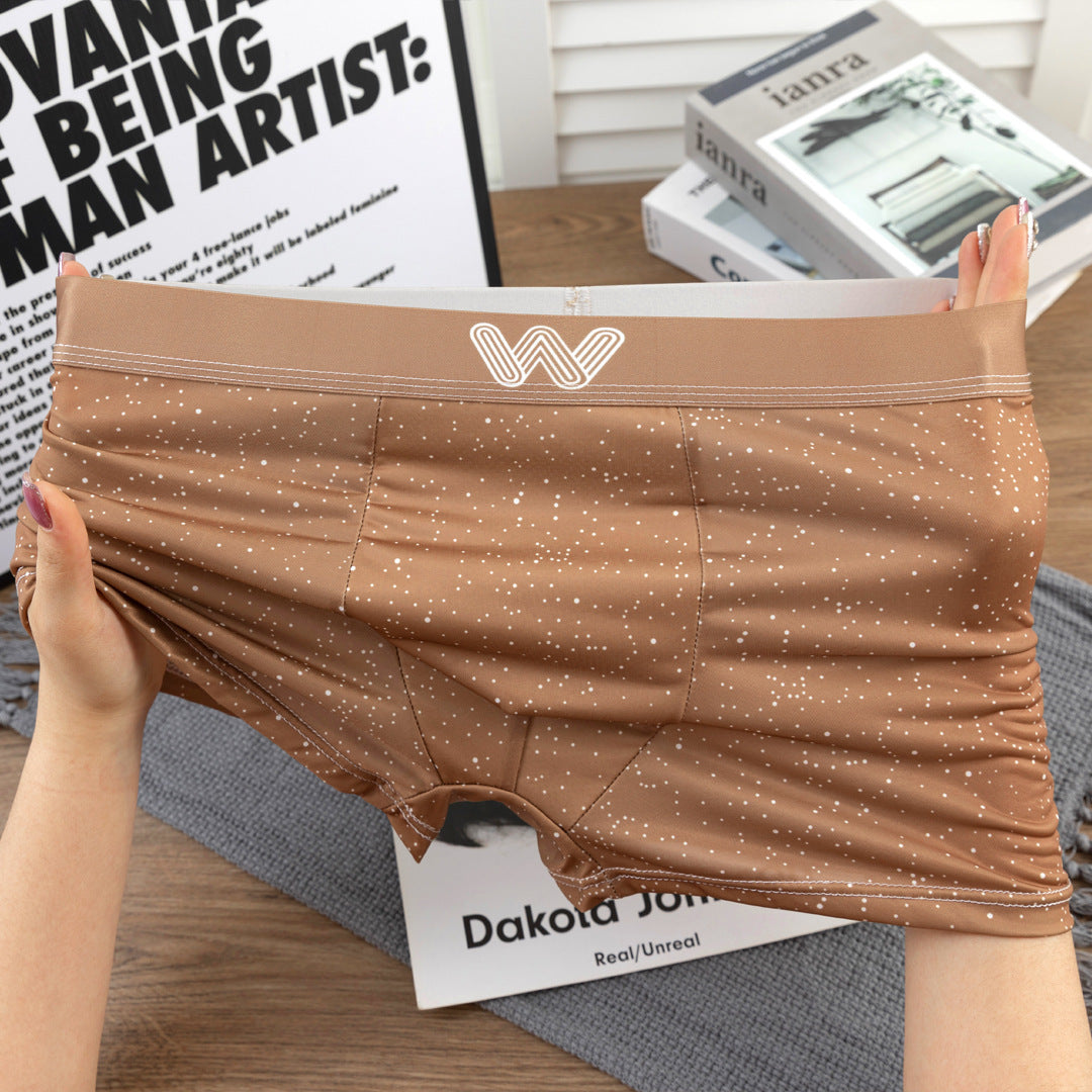 Ice silk personalized men's underwear boys boxers sports underpants men's boxer shorts