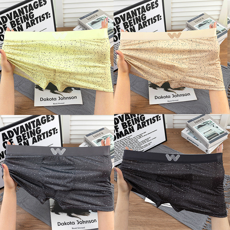 Ice silk personalized men's underwear boys boxers sports underpants men's boxer shorts
