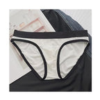 Men's threaded fabric comfortable and breathable sexy underwear big bag U convex solid color simple briefs