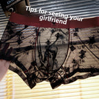Men's underwear boxers transparent mesh breathable comfortable nylon ultra-thin cool seamless underwear