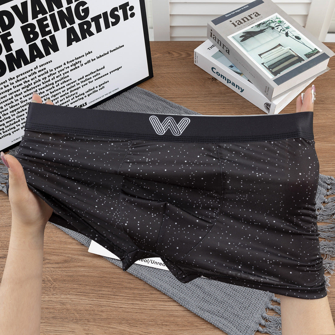Ice silk personalized men's underwear boys boxers sports underpants men's boxer shorts