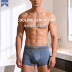 Solid color mesh ice silk men's underwear summer boxer bottom pants boys refreshing breathable mid-waist four-corner pants