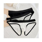 Men's threaded fabric comfortable and breathable sexy underwear big bag U convex solid color simple briefs