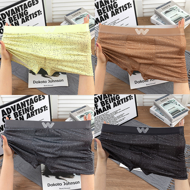Ice silk personalized men's underwear boys boxers sports underpants men's boxer shorts